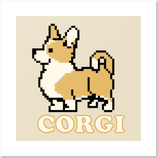 Perfectly Pixel Art Corgi Puppy Dog for Corgi Lovers Posters and Art